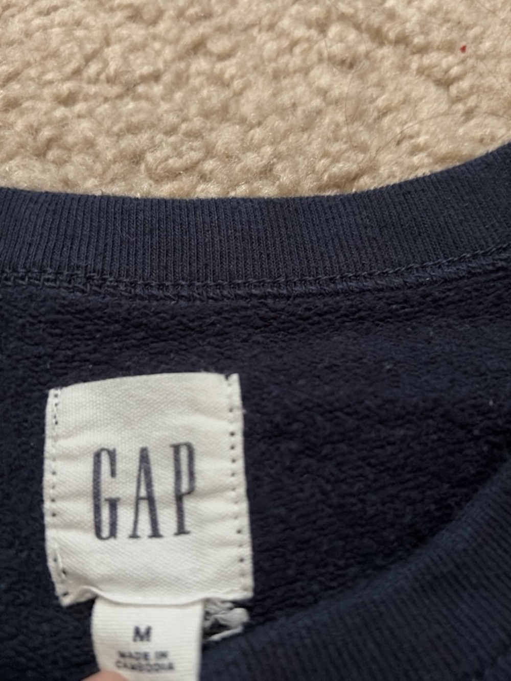 GAP Navy Sweatshirt with White Outline Logo - Picture 3 of 3